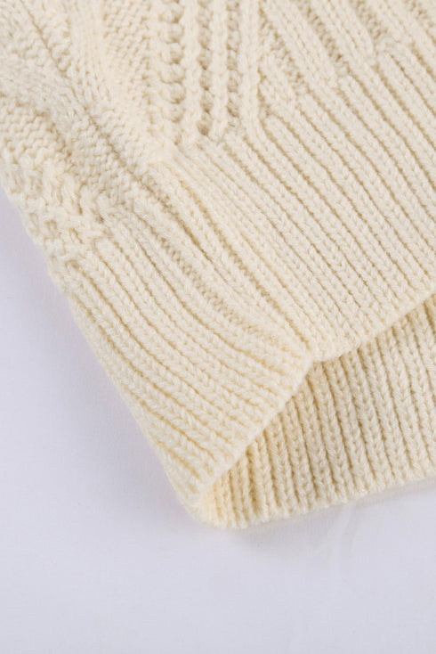 Strapped Cut Out Shoulder Turtleneck Sweater